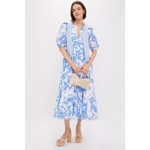 HYACINTH HOUSE Blue and White Floral Cisco Maxi Dress Size S NWT
